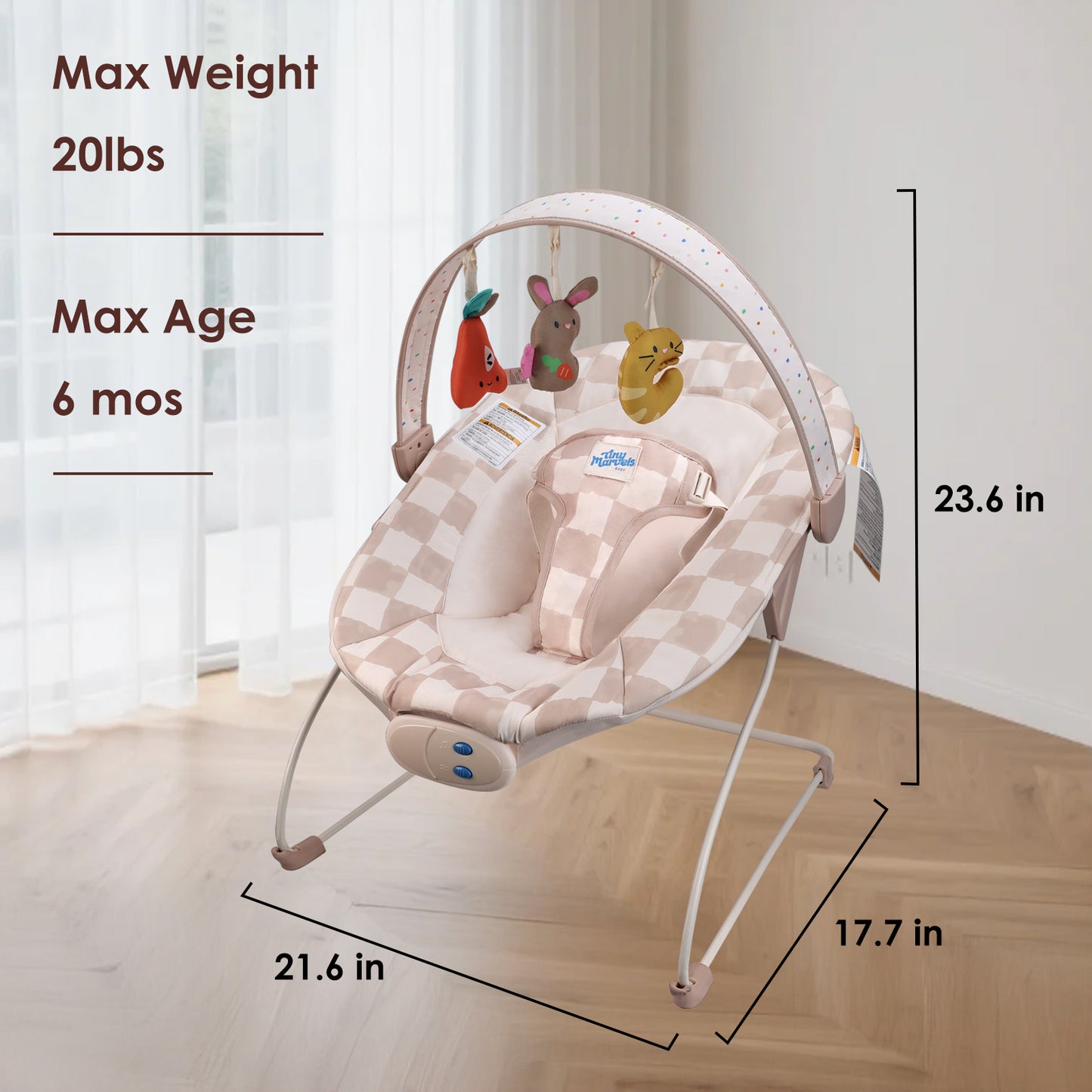 Baby Bouncer seat,for Newborns 0-6 Months, 20lbs
