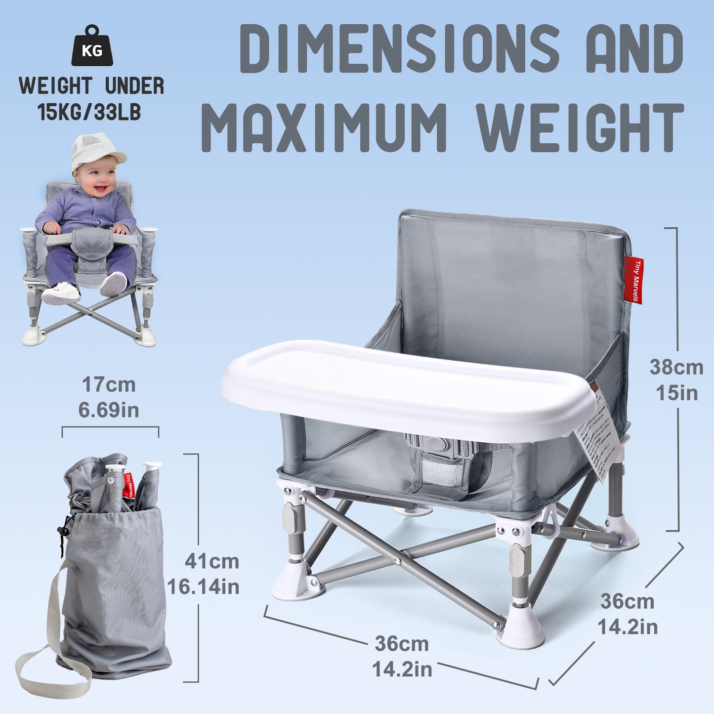 3-in-1 Foldable Booster Seat