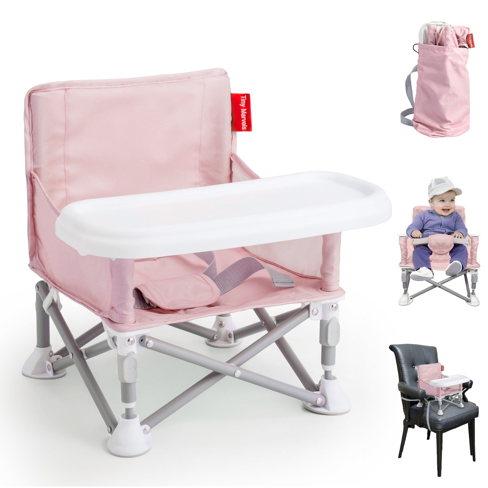 Portable 3-in-1 Baby Chair(Pink)
