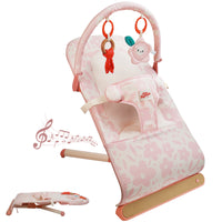 Baby Bouncer, Infants Bouncy Seat with Music(Pink Floral)