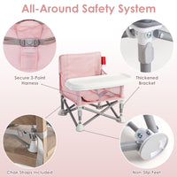 Portable 3-in-1 Baby Chair(Pink)