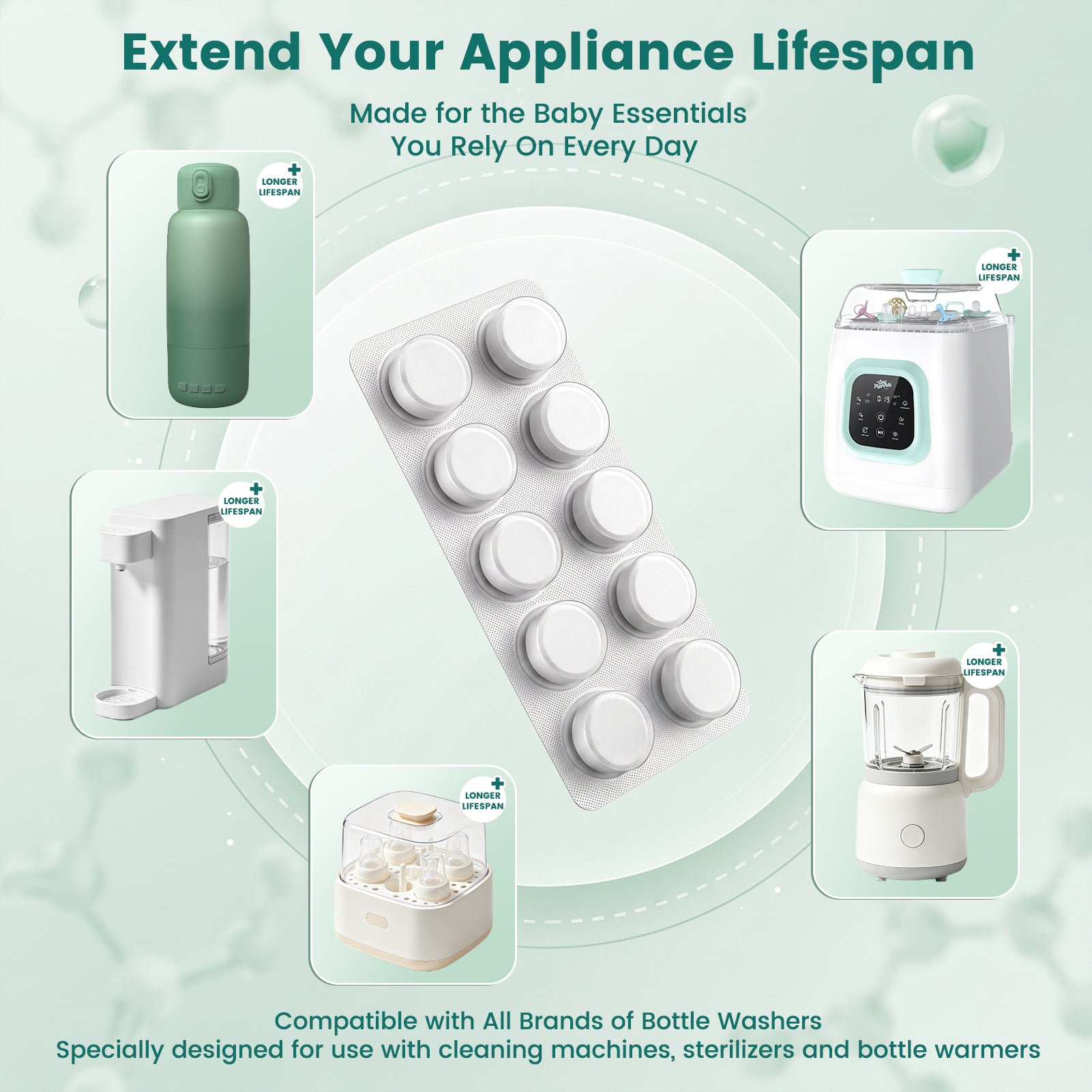30PCS Descaling Tablets Baby Bottle Washer