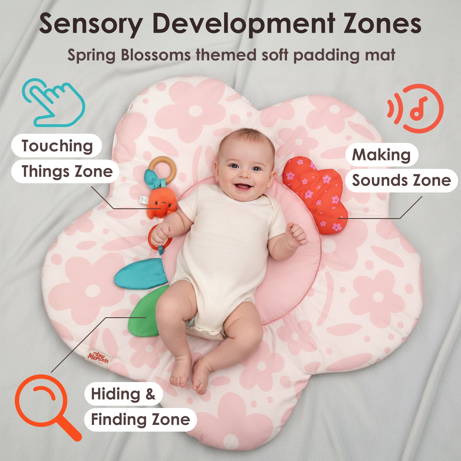 Baby Play Gym & Activity Mat(Blush Bloom)
