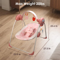 Baby Swings for Infants,Portable Swing with Adaptable Speed, Music(Blush Bloom)