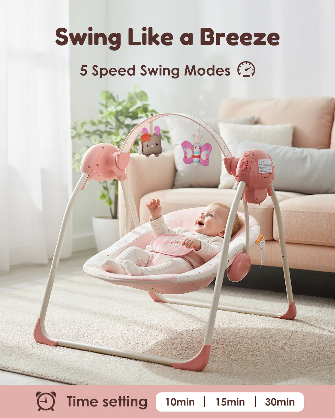 Baby Swing with Music(Blush Bloom)