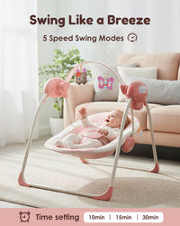 Baby Swing with Music(Blush Bloom)