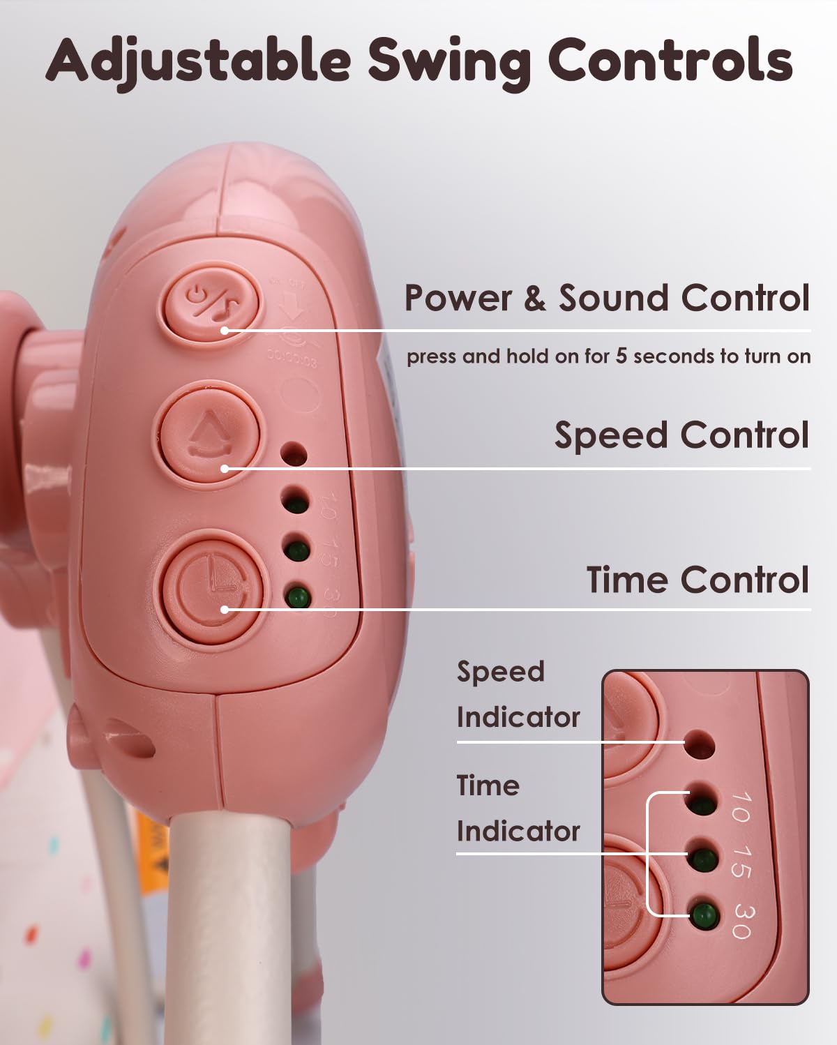 Baby Swing with Music(Blush Bloom)