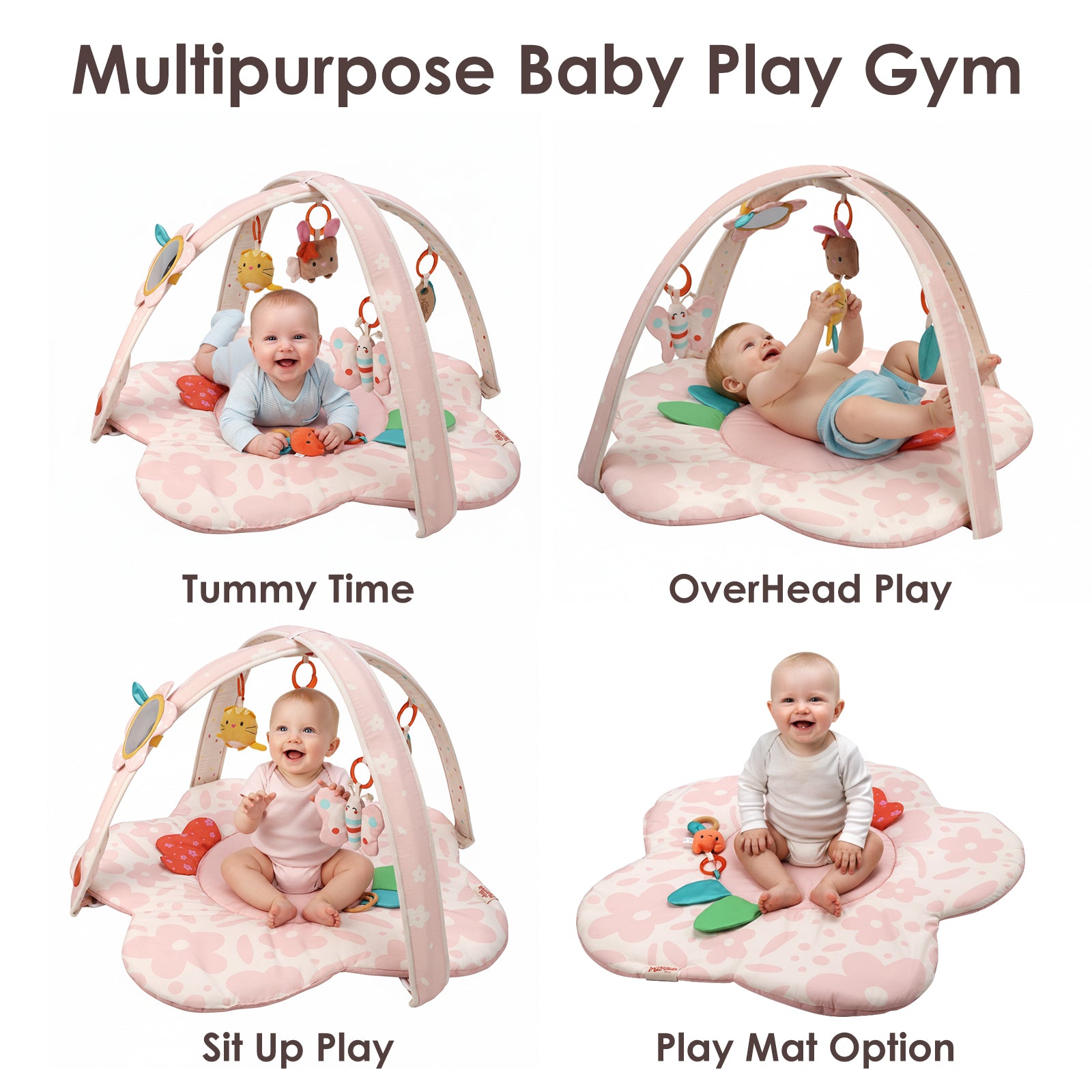 Baby Play Gym & Activity Mat(Blush Bloom)