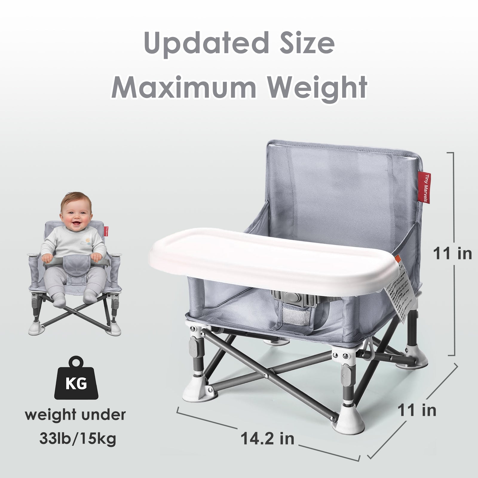 Portable 3-in-1 Baby Chair(Grey)