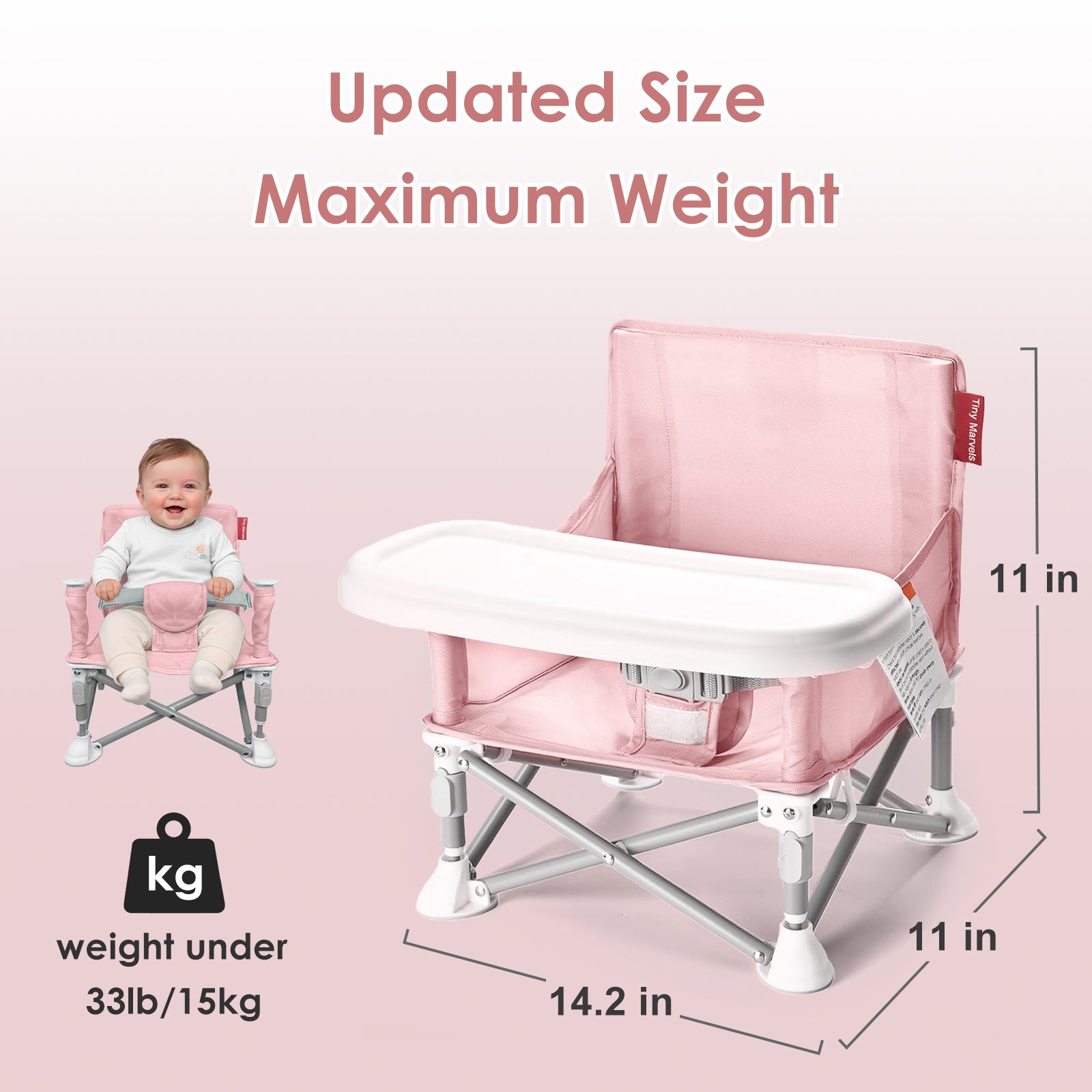 Portable 3-in-1 Baby Chair(Pink)