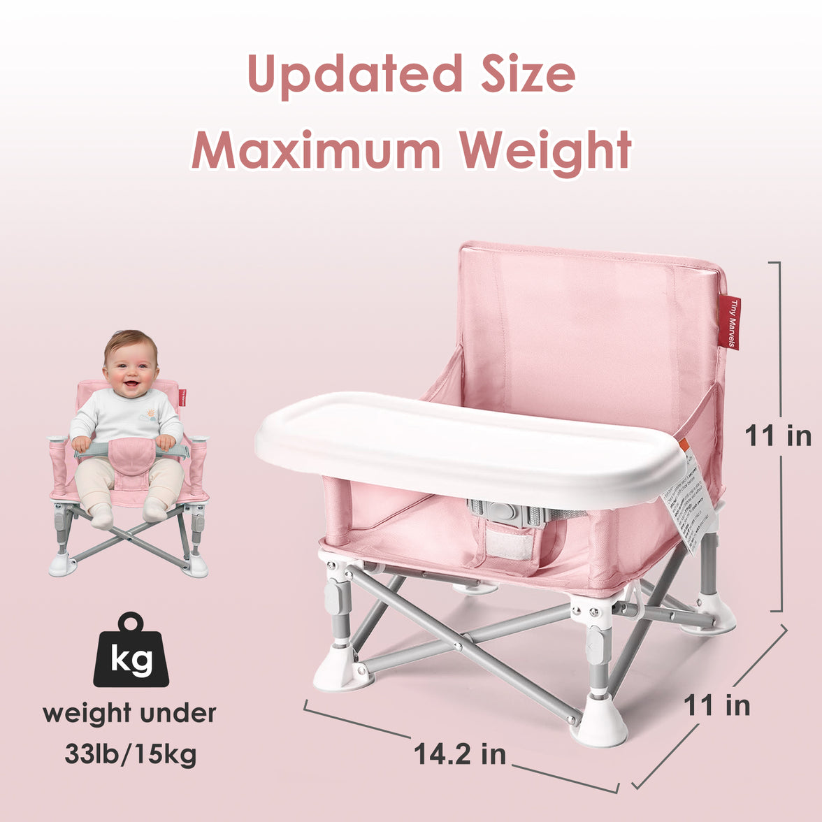 Portable 3-in-1 Baby Chair(Pink)