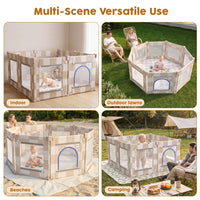 Foldable Baby Playpen, 50x50 (Sand Checks)