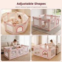 Foldable Baby Playpen, 50x50(Pink Floral)