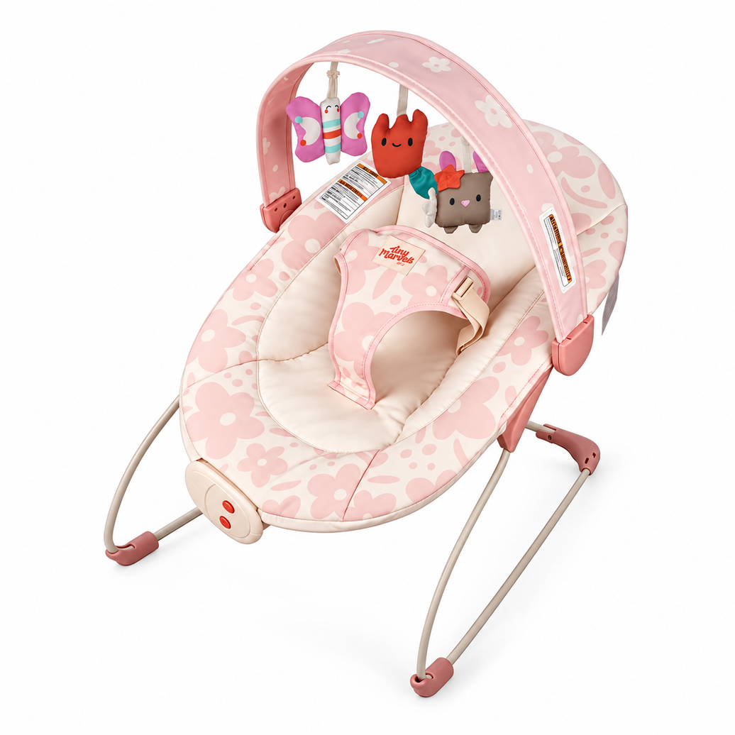 Baby Bouncer Seat with Music(Pink Floral)